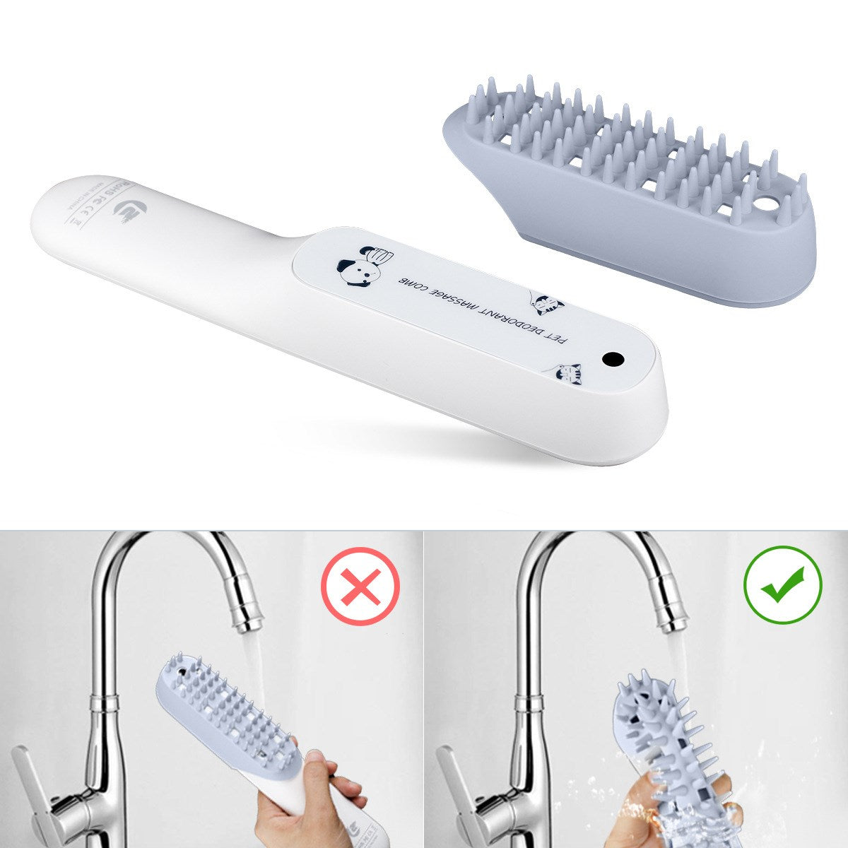 Silikonmassageborste för husdjur
