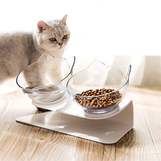 Dubbel katt mat skål