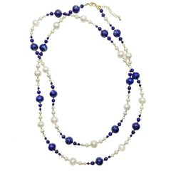 Freshwater with Lapis Multi-Way Necklace DN209-1