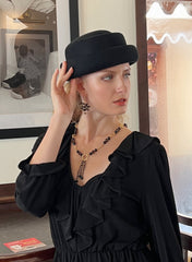 Bohemian Style Black Agate Earrings KE032-1