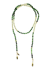 Green Gemstones Beaded Open-Ended Versatile Long Necklace LN052-0