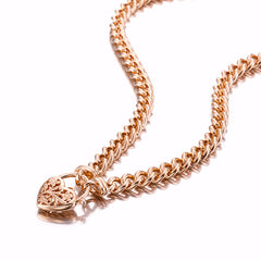 18ct Heavy Rose Gold Plated Euro Chain Necklace with a Filigree Locket - USA Made-0