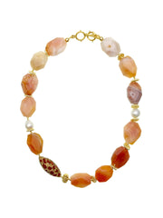 Orange Nugget Agate Chunky Necklace AN004-0