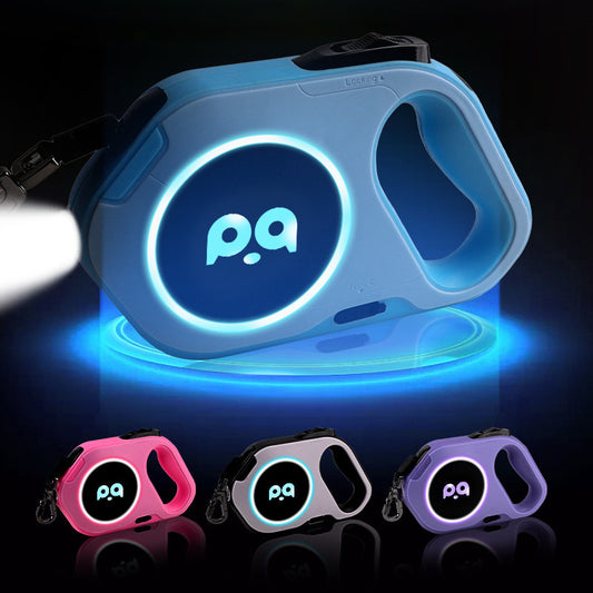 Nytt LED-ljus hundkoppel automatiskt infällbart koppel utomhus coolt