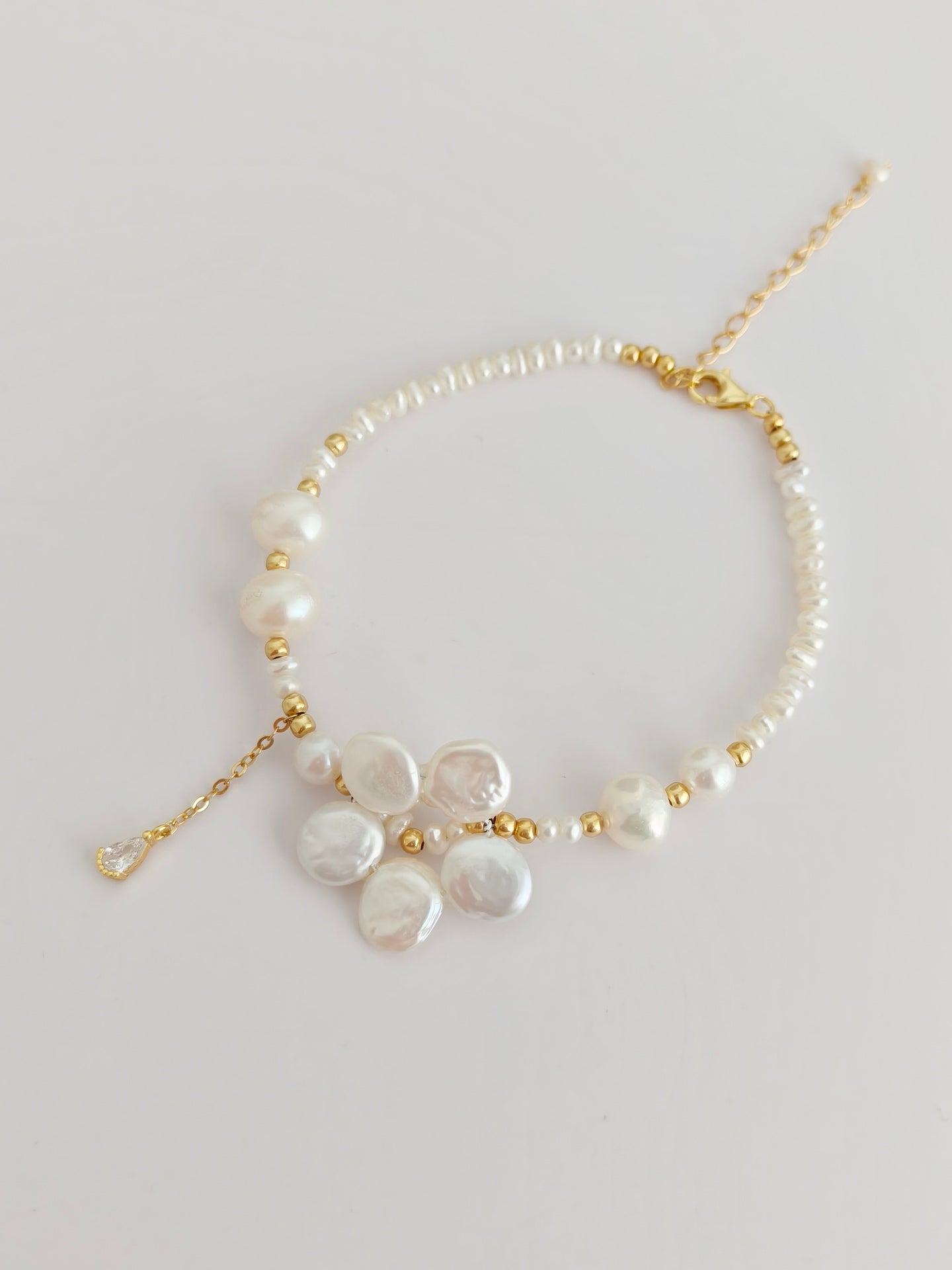 Natural Baroque Pearl Petal Bracelet-0