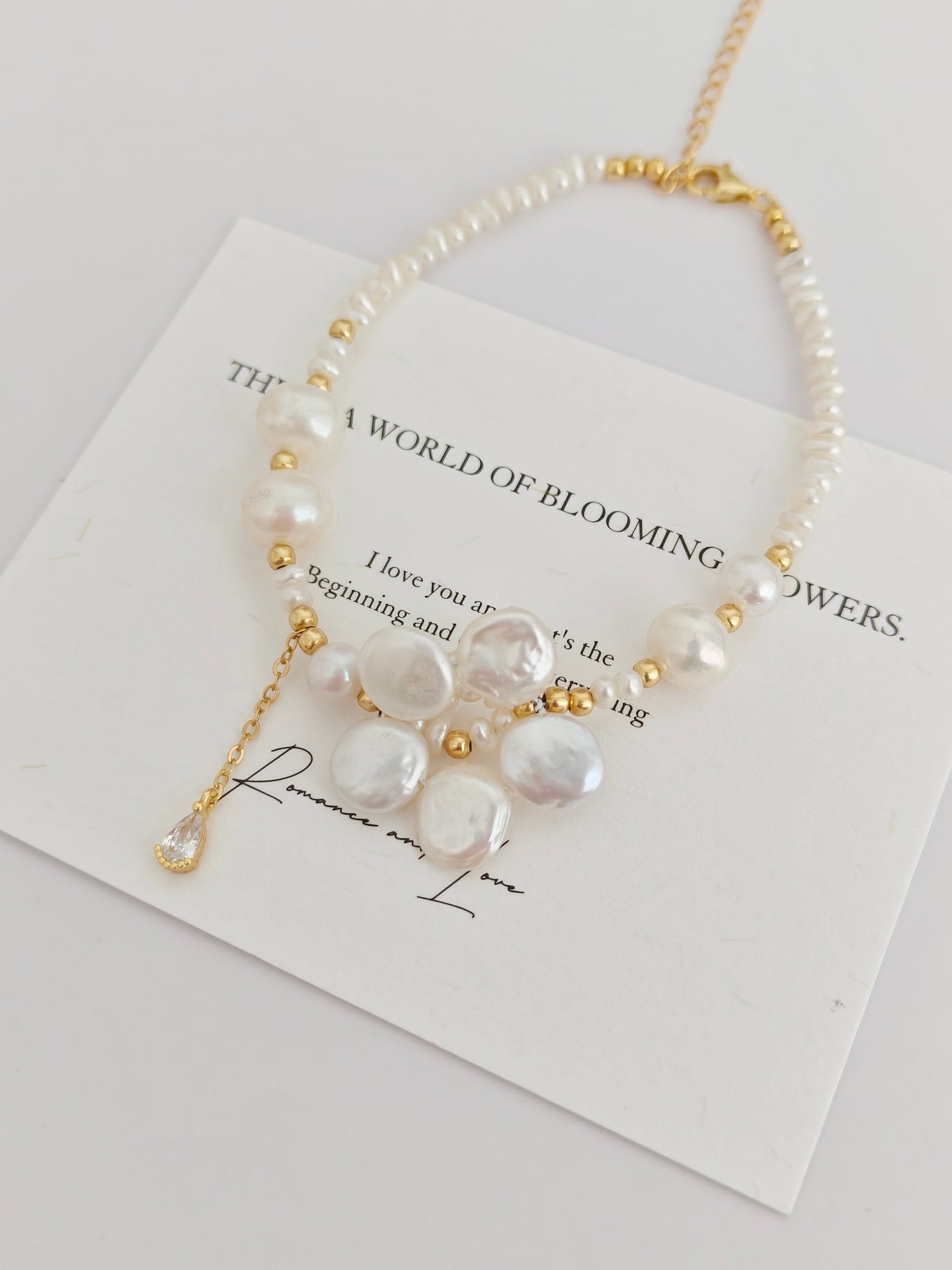 Natural Baroque Pearl Petal Bracelet-1