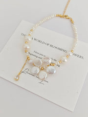 Natural Baroque Pearl Petal Bracelet-1